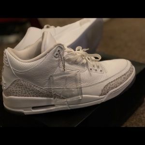 Air Jordan 3 Triple white OG. Clean/slightly worn